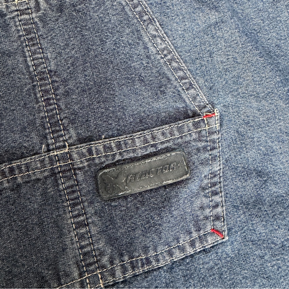 90s Reactor+ Blue Denim Pinafore Dress - Medium - Picture 5 of 5